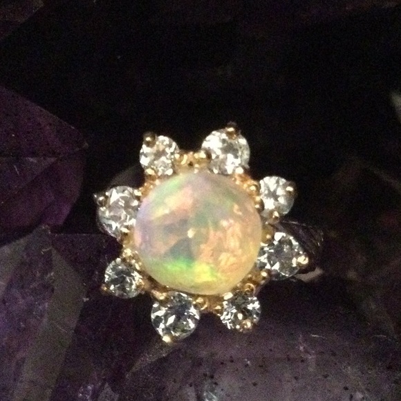 Unbelievable Genuine Natural Fiery Opal Ring - Picture 3 of 10